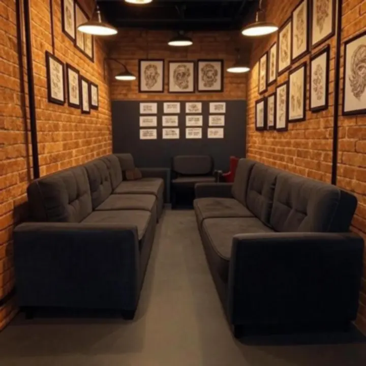 Tetoválásról készült részletkép az Urbaninkstudio sötét, urbánus környezetében